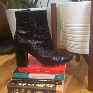 J Crew Sadie Croc Boots